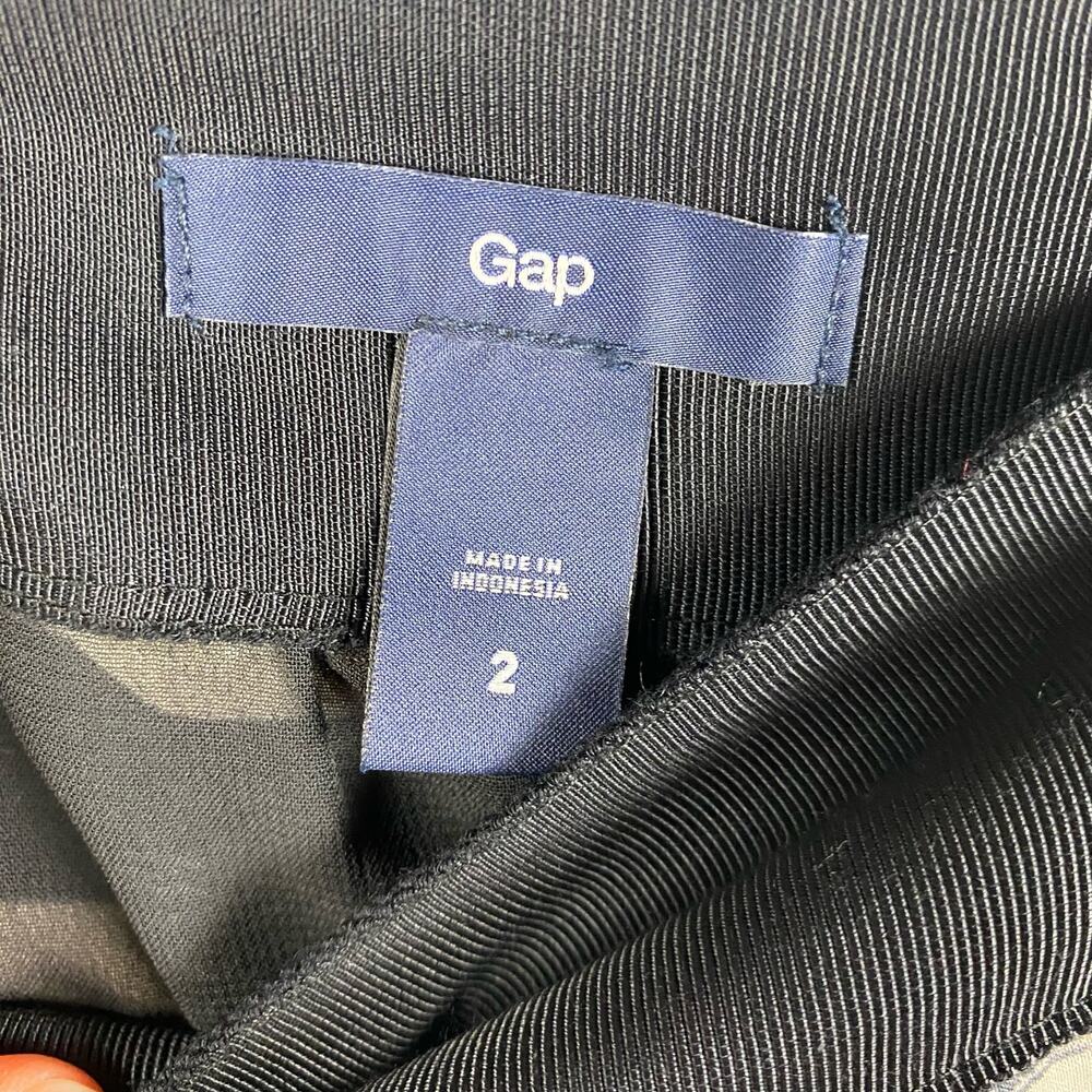 Gap Satin Striped Mini Skirt Lined Pockets Gray Black Womens Size 2 - Picture 6 of 13